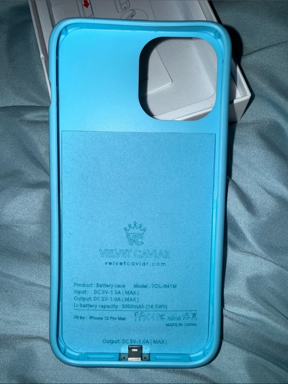 Like New Velvet Caviar Light Blue Daisy Battery Phone Case IPhone 12 Pro Max